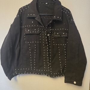 Studded Black Denim Jacket